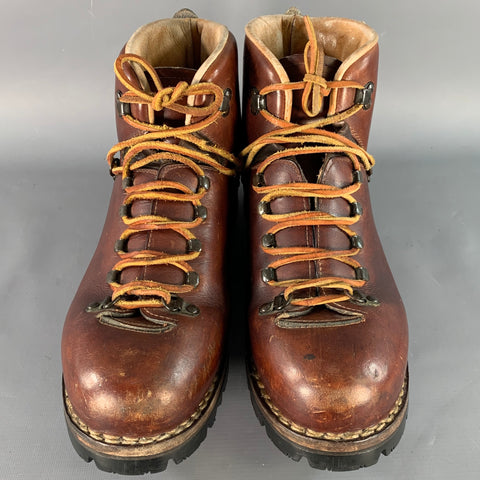 JOHNSTON & MURPHY Size 10 Brown Leather Lace-Up Hiking Ankle Boots