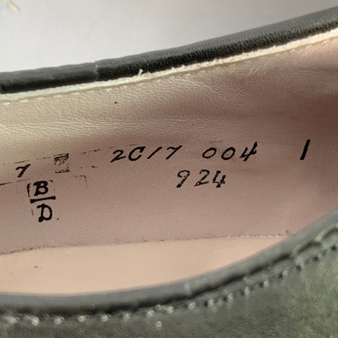 ALDEN Pointure 7 Chaussures Richelieu norvégiennes HS Blucher en cuir de veau noir à bout mocassin