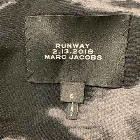 MARC JACOBS Runway Spring 2019 Size 6 Black Viscose Pleated Button Up Shirt