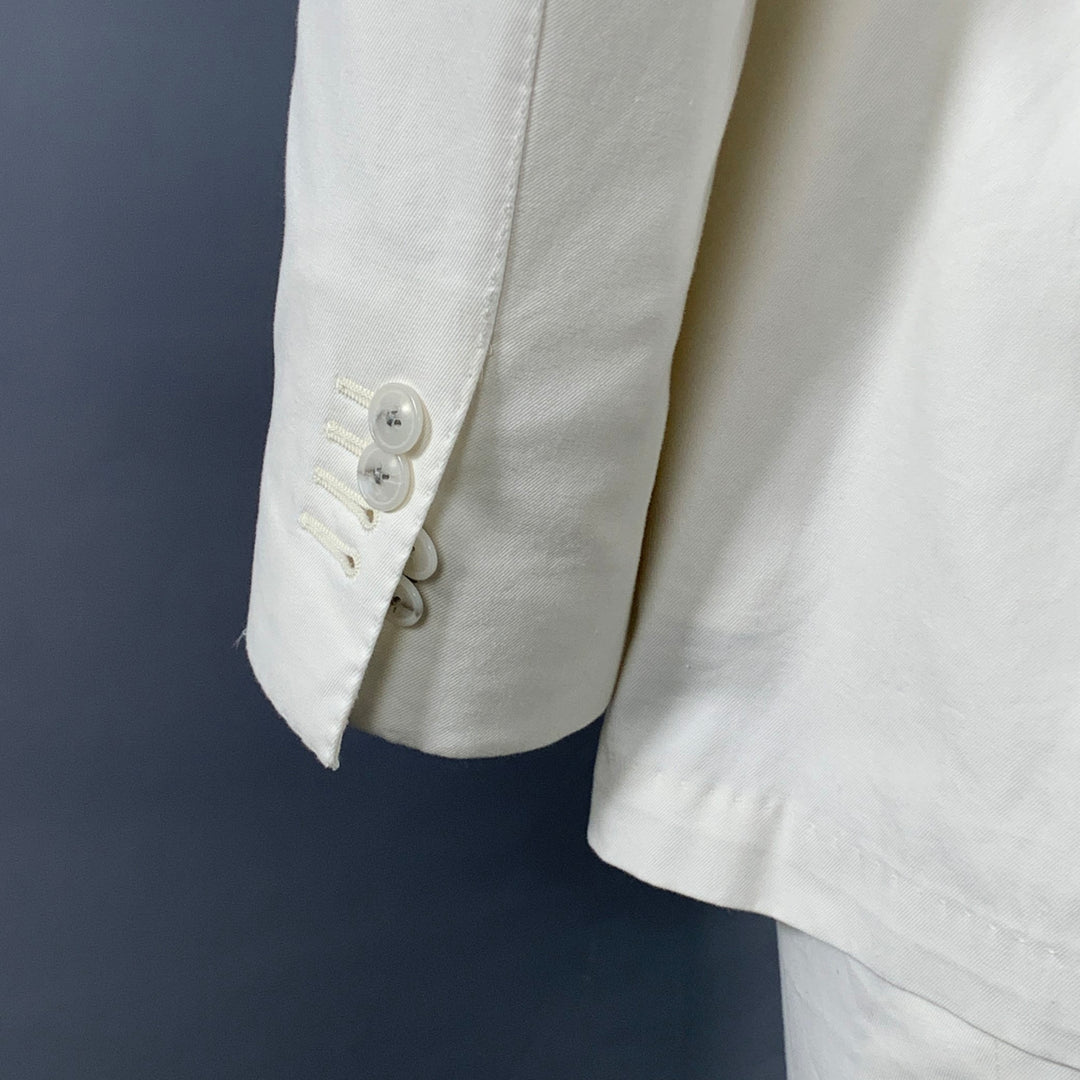 SUIT SUPPLY Size 42 Regular White Cotton Notch Lapel Suit