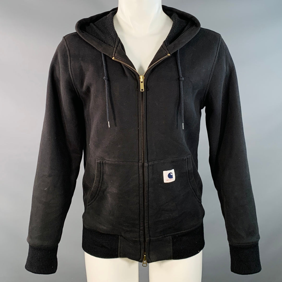 ADAM KIMMEL x CARHARTT Size M Black Cotton Blend Zip Up Hooded Sweatshirt