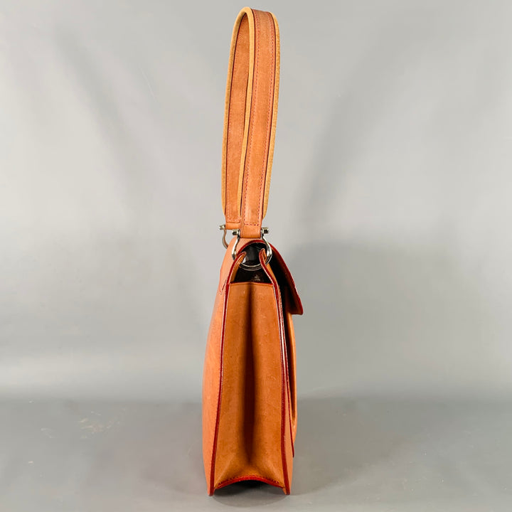 DOONEY & BOURKE Brown Leather Shoulder Bag Push Lock Handbag