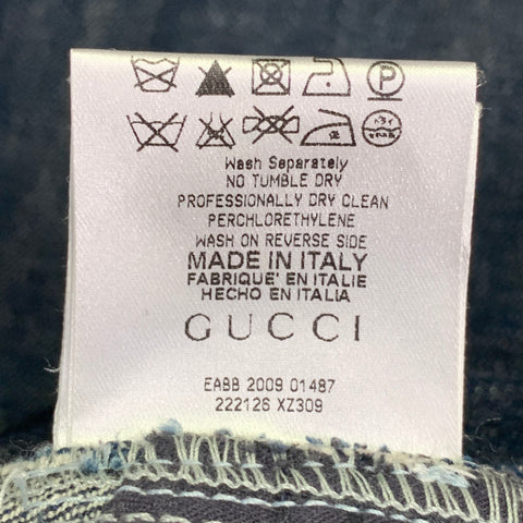 GUCCI Size 34 Indigo Cotton Straight Five Pockets Button Fly Jeans