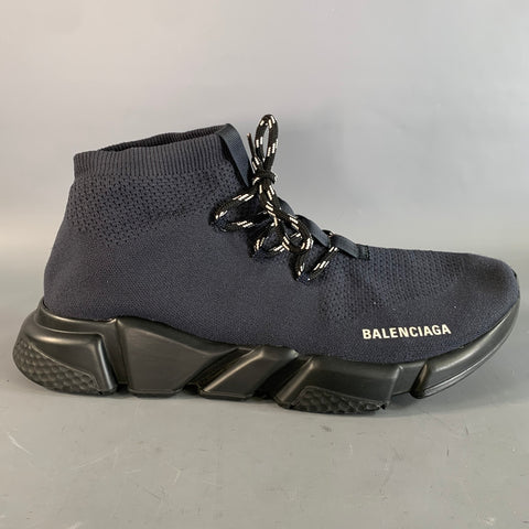 BALENCIAGA Size 12 Navy Black Mesh Runner Sneakers