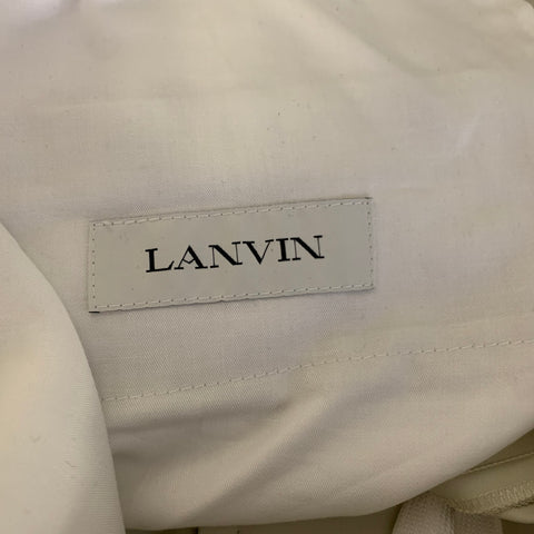 LANVIN Size 38 Cream Cotton Zip Fly Casual Pants