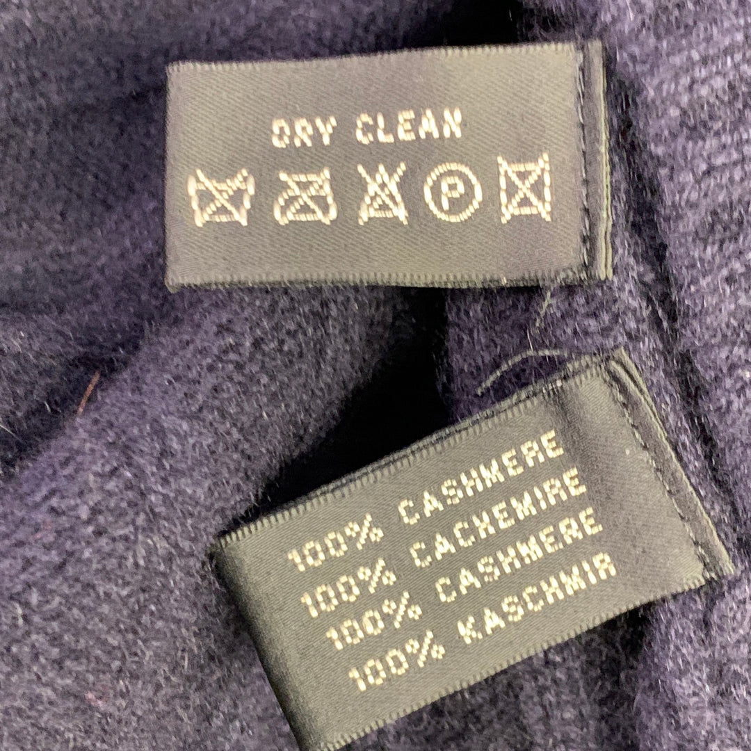 RALPH LAUREN Size S Navy Cashmere Cable Knit Slim Fit V-Neck Sweater