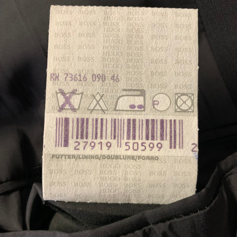 HUGO BOSS Chest Size 44 Black Virgin Wool 40 31 Suit