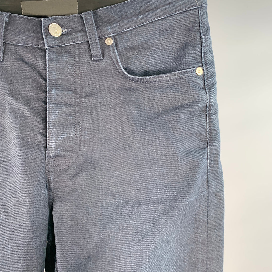 ACNE STUDIOS Size 29 Town Twilight Navy Cotton Blend Tapered Button Fly Jeans