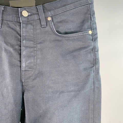 ACNE STUDIOS Size 29 Town Twilight Navy Cotton Blend Tapered Button Fly Jeans