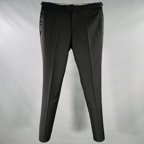 PAUL SMITH Size 38 Wool Mohair Tuxedo Dress Pants