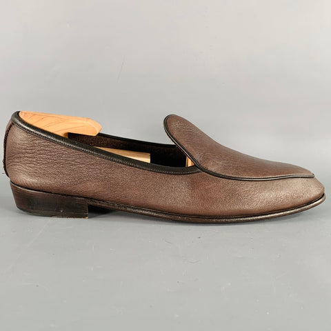 BAUDOIN & LANGE Size 9 Stride Brown Black Leather Slip On Loafers