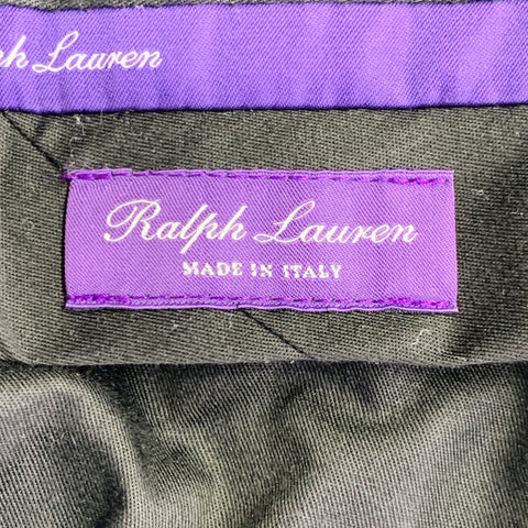 RALPH LAUREN Size 42 Long Black Wool Peak Lapel Single Button Tuxedo