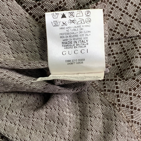 GUCCI Size XL Brown Red Diamond Cotton Contrast Trim Polo