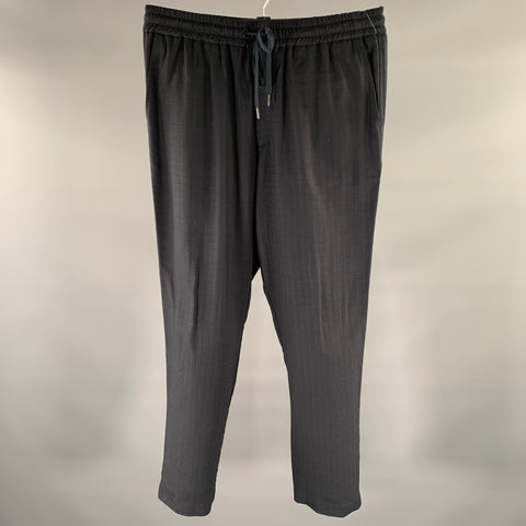 BARENA Pantalon décontracté taille élastique en mélange de viscose, coloris marine, taille 34