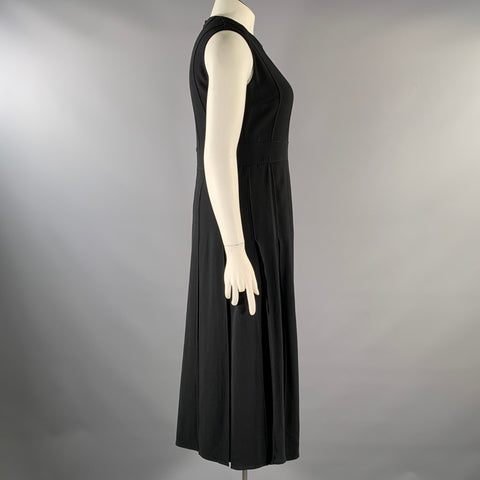 BURBERRY FW2018 Aria Size 12 Black Viscose Elastane Sleeveless Long Dress