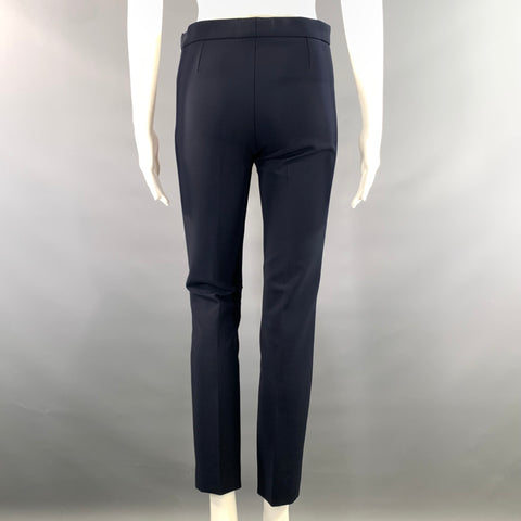VERSACE Size 4 Navy Viscose Blend Tapered Dress Pants