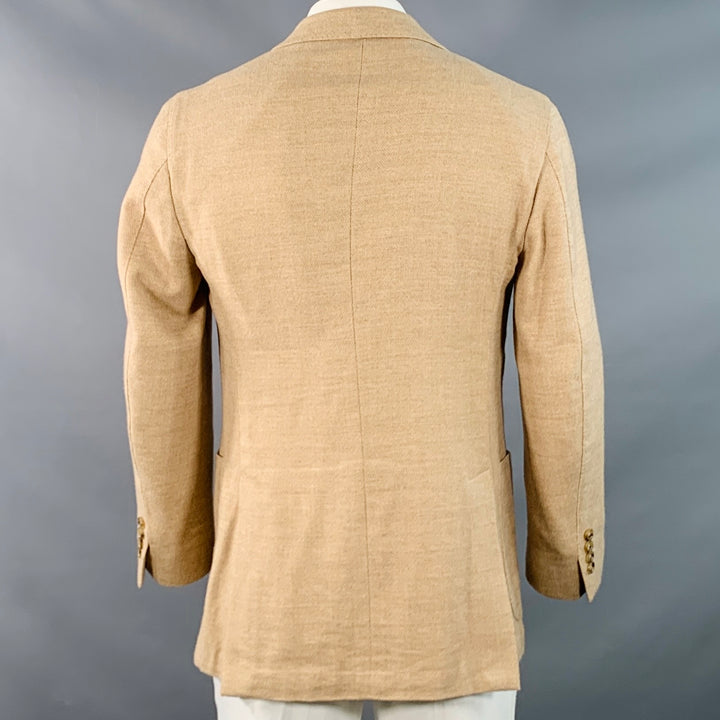 TODD SNYDER Size 42 Regular Camel Woven Polyester Notch Lapel Sport Coat