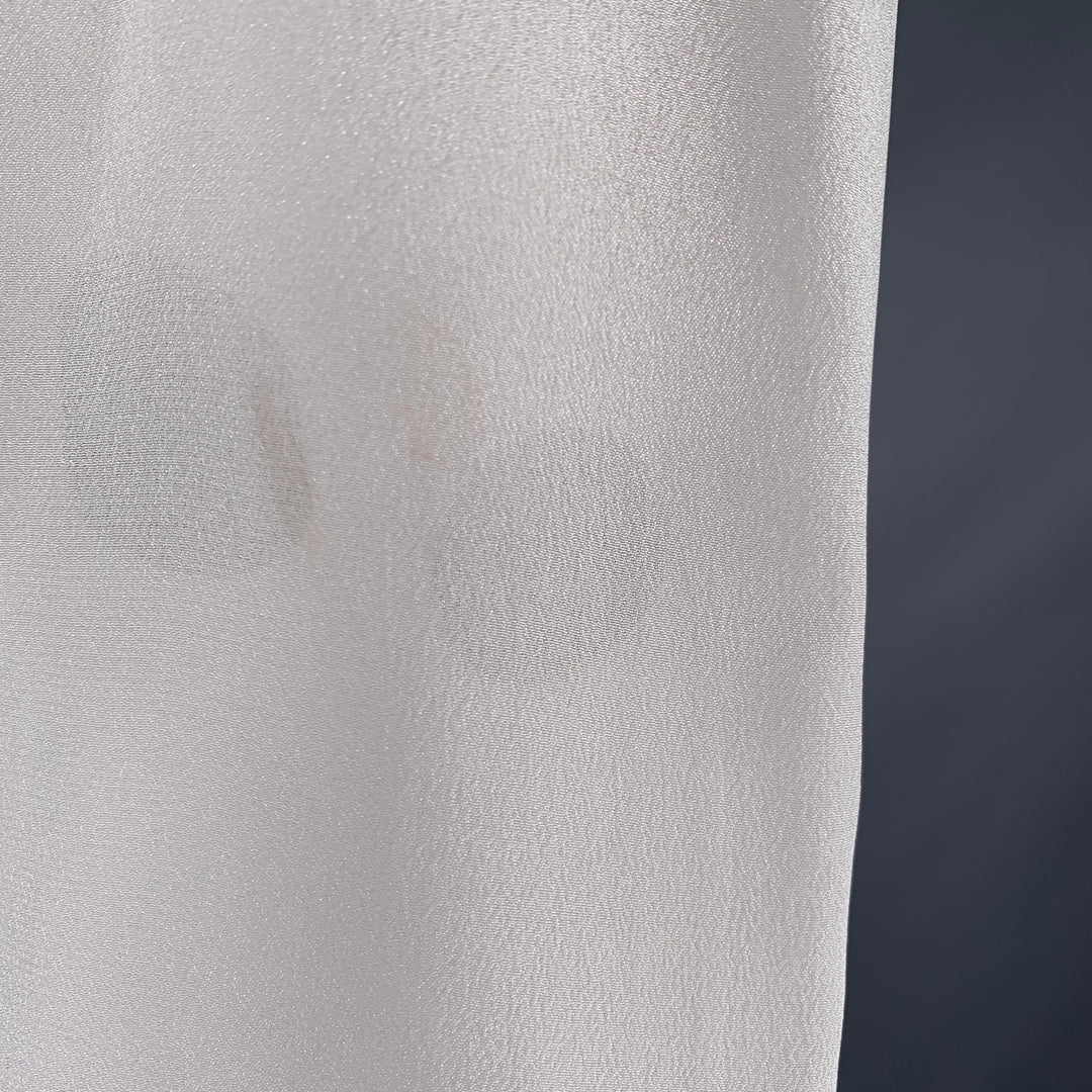 DEREK LAM Size 6 White Black Silk Polka Dot Collarless Blouse