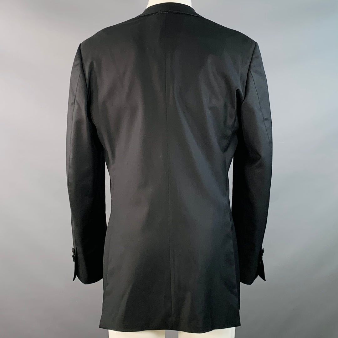 SUITSUPPLY Size 38 Long Black Wool Peak Lapel Sport Coat