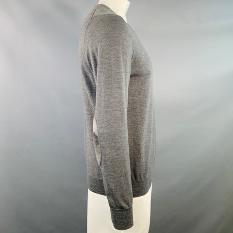 BURBERRY BRIT Taille L Gris anthracite Pull col V en jersey et laine