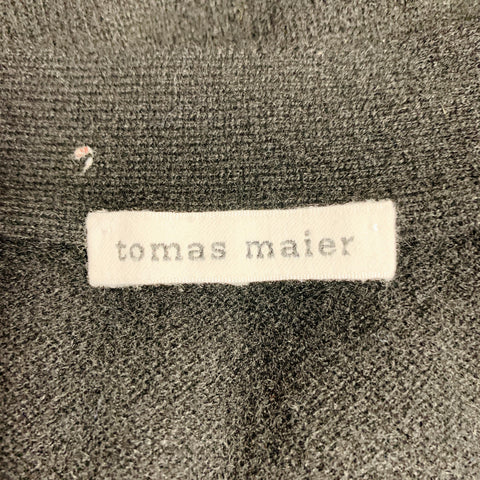 TOMAS MAIER Size M Navy Grey Wool Cashmere Double Layer Cardigan