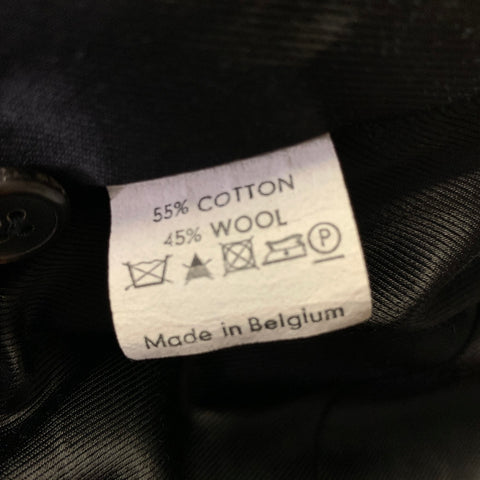 DRIES VAN NOTEN Size 40 Black Cotton Wool Hidden Placket Coat