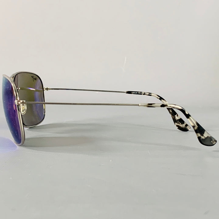 MAUI JIM Breezeway Silver Titanium Pilot Sunglasses