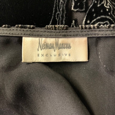 NEIMAN MARCUS Size XL Black Grey Paisley Fringed Vest Indoor