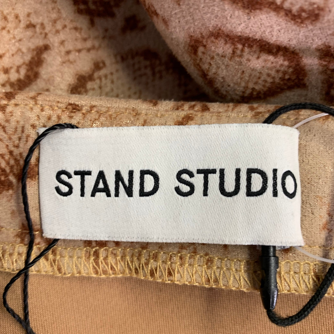 STAND STUDIO Size XS Tan Brown Polyester Blend Snakeskin Print Leggings