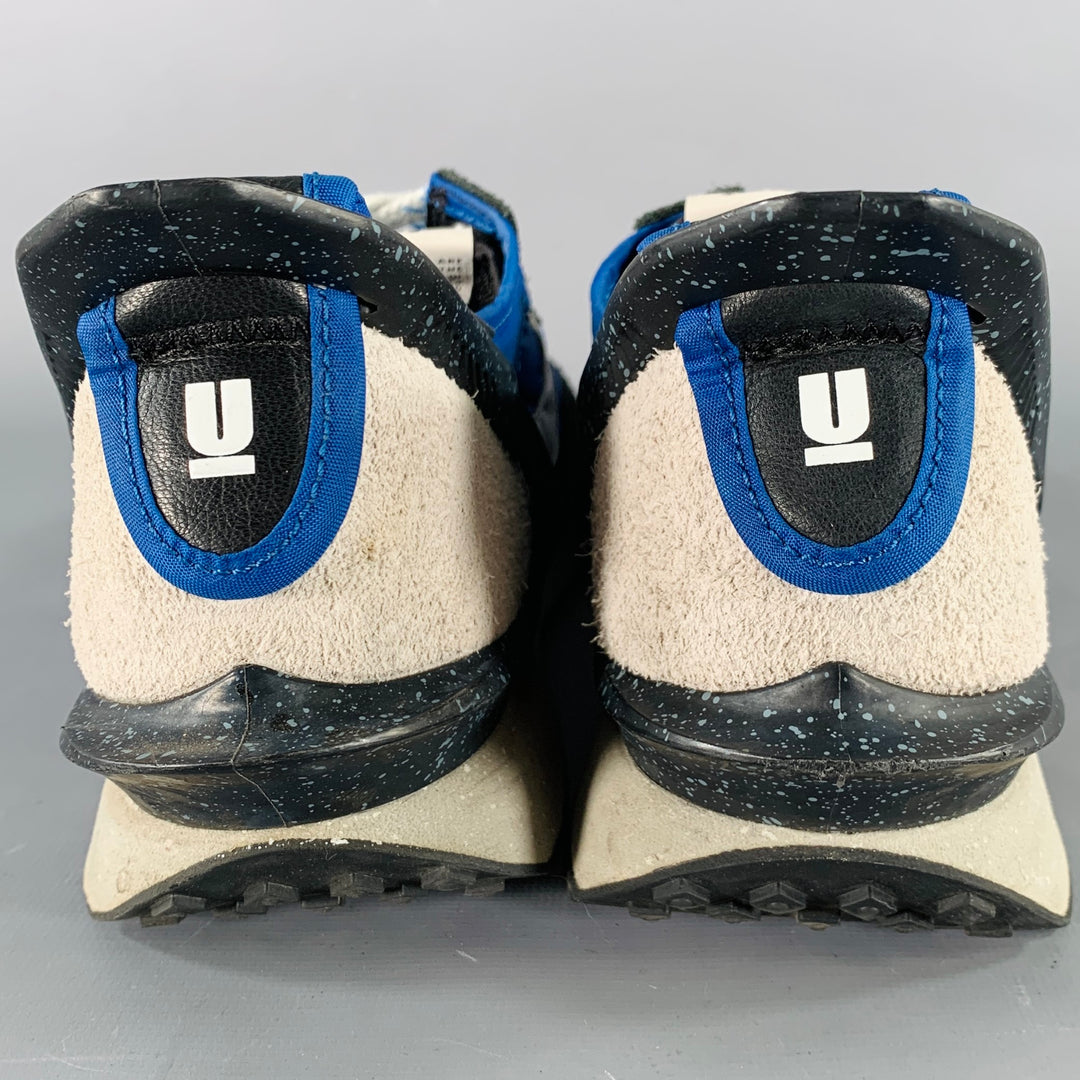 UNDERCOVER x NIKE Size 10.5 Black Blue Color Block Nylon Lace-Up Sneakers