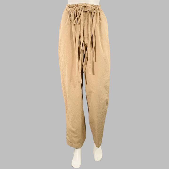 CASEY CASEY One Size Denmark Beige Cotton Drawstring Casual Pants