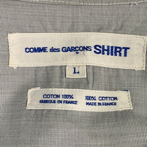 COMME des GARCONS SHIRT Size L Grey White Cotton One Pocket Long Sleeve Shirt