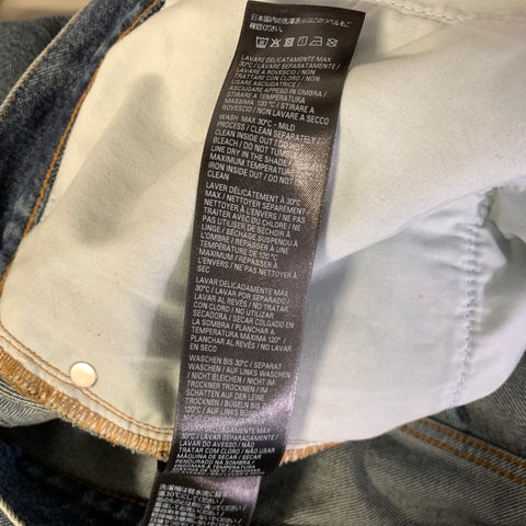 BALENCIAGA Size 26 Blue Polyester Cotton Wide Leg Jeans