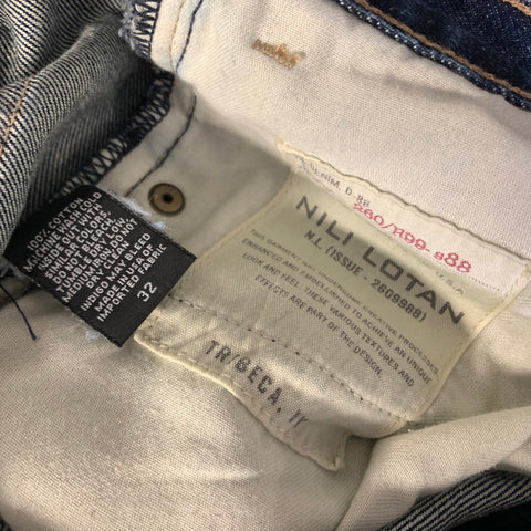 NILI LOTAN Size 32 Blue Cotton Straight leg Jeans