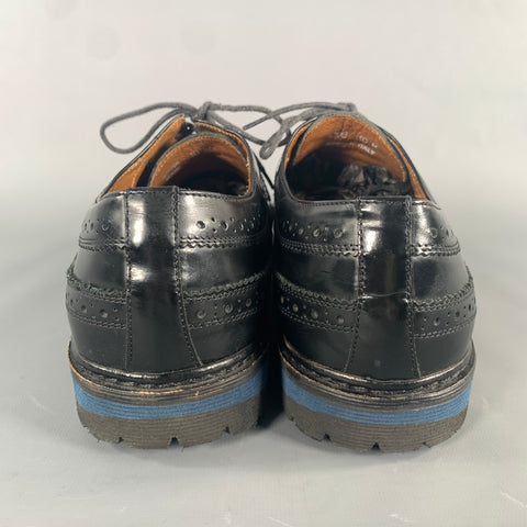 BARNEY'S NEW YORK Size 10 Black Brogues Leather Wingtip Lace Up Shoes