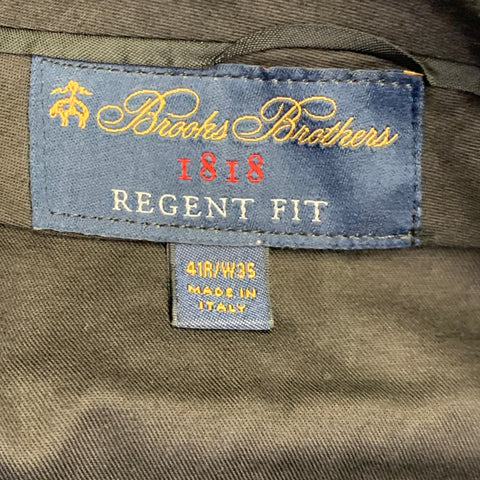 BROOKS BROTHERS Size 41 Regular Navy Wool Regent Fit Notch Lapel Suit