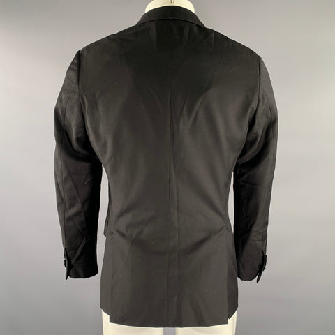 EMPORIO ARMANI Size 38 Black Wool Notch Lapel Sport Coat