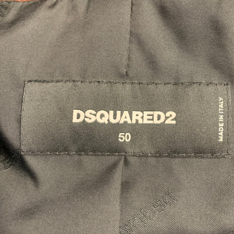 DSQUARED2 Size 40 Brown Distressed Leather Slim Fit Biker Jacket