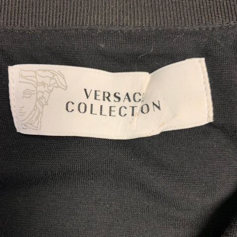VERSACE COLLECTION Size M Yellow Black Chain Polyester Bomber Jacket