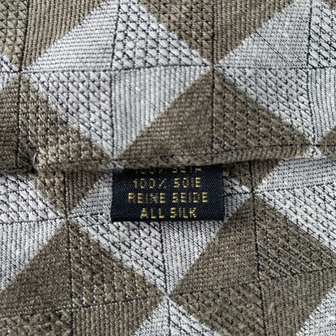 ZANZARA Grey Olive Checkered Silk Tie