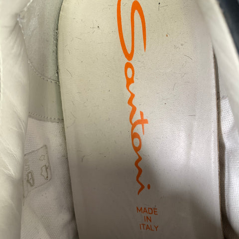 SANTONI Size 10 Navy Orange Nylon Lace Sneakers