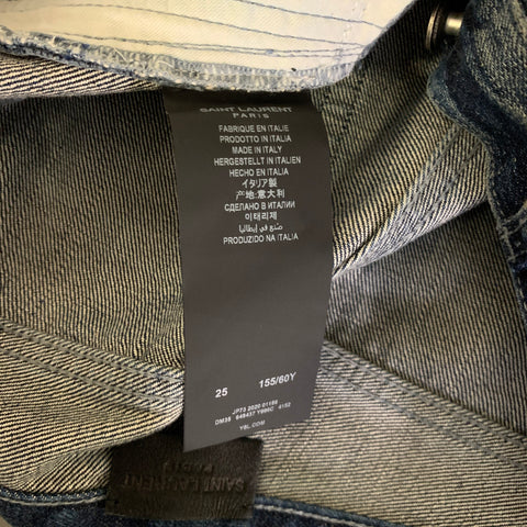 SAINT LAURENT Size 25 Blue Cotton Straight leg Jeans