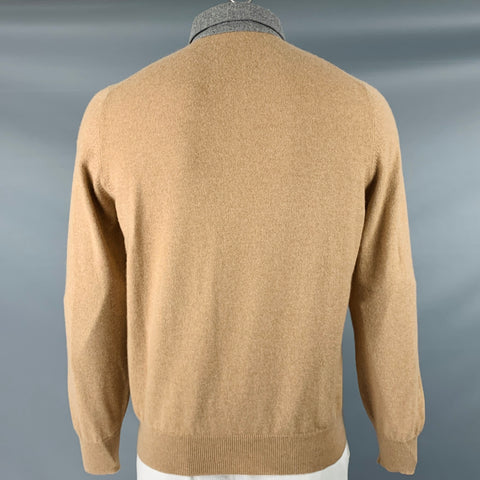 BRUNELLO CUCINELLI Talla 42 Jersey con botones de cachemira de punto gris tostado