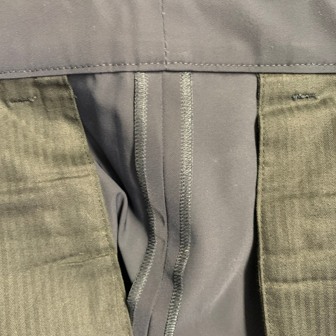 PRADA Size 34 Navy Polyester Twill Flat Front Zip Fly Casual Pants