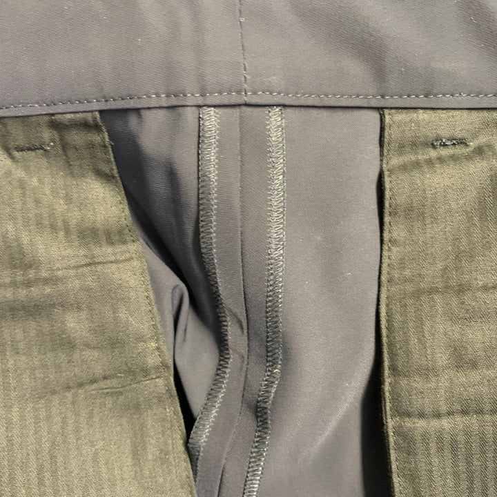 PRADA Size 34 Navy Polyester Twill Flat Front Zip Fly Casual Pants