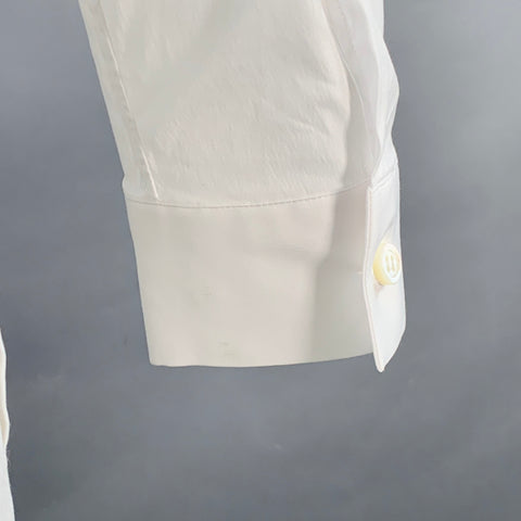 PAUL STUART Size M White Cotton Blend Slim Fit Long Sleeve Shirt