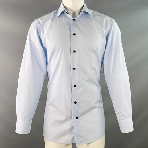 Chemise à manches longues Eton en coton bleu coupe cintrée, taille M