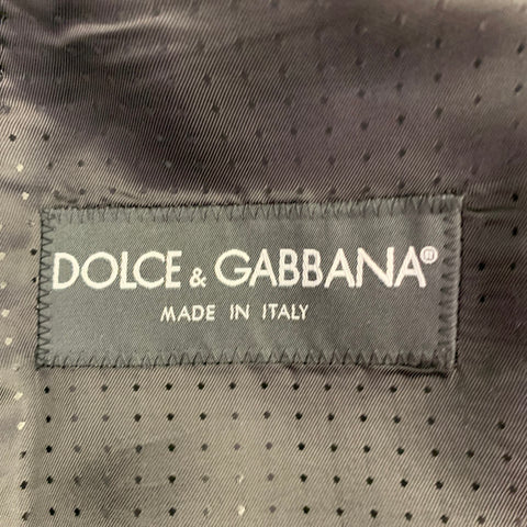 DOLCE & GABBANA Size 40 Long Grey Two Toned Virgin Wool Blend Sport Coat