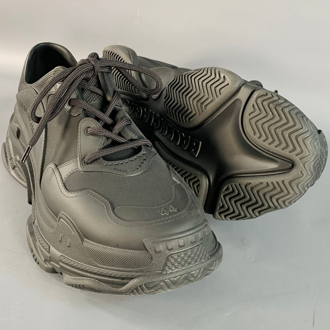 BALENCIAGA Size 11 Triple S Mold Black EVA Chunky Sneakers