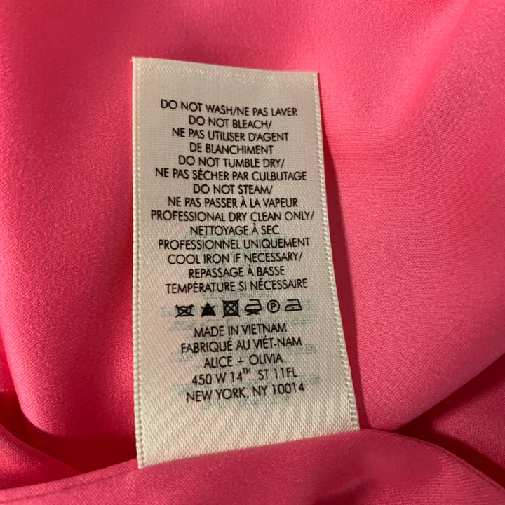 ALICE + OLIVIA Size 4 Pink Polyester Peak Lapel Jacket